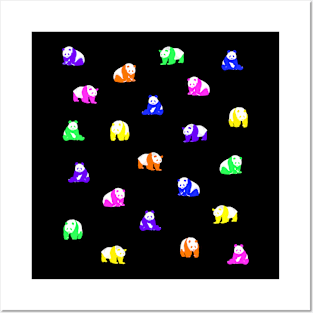 Panda Pattern in Rainbow Brights Posters and Art